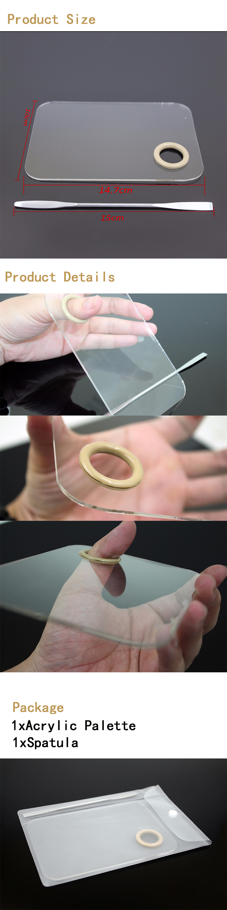 Details of Clear Acrylic Nail Art Makeup Plate