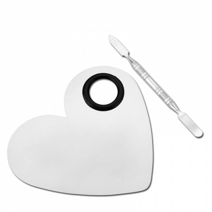 Heart-shaped Makeup Mixing Tray-1