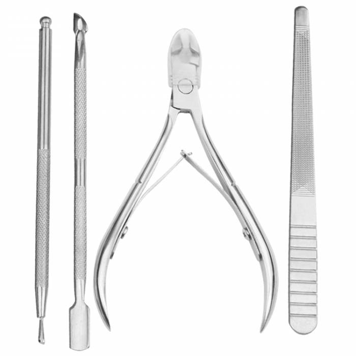 Cuticle Nipper with Pusher Nail File Pack of 4-1