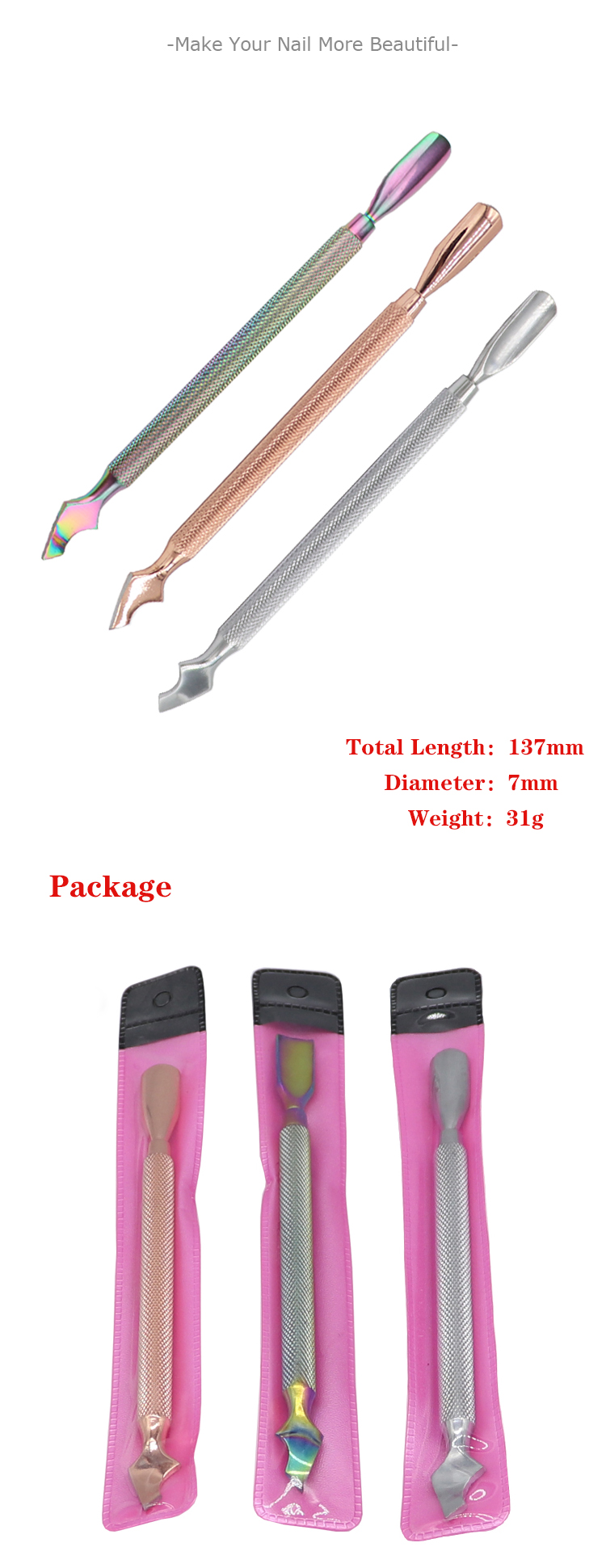 Decsription of big nail pusher-YunYee Cuticle Pusher Factory