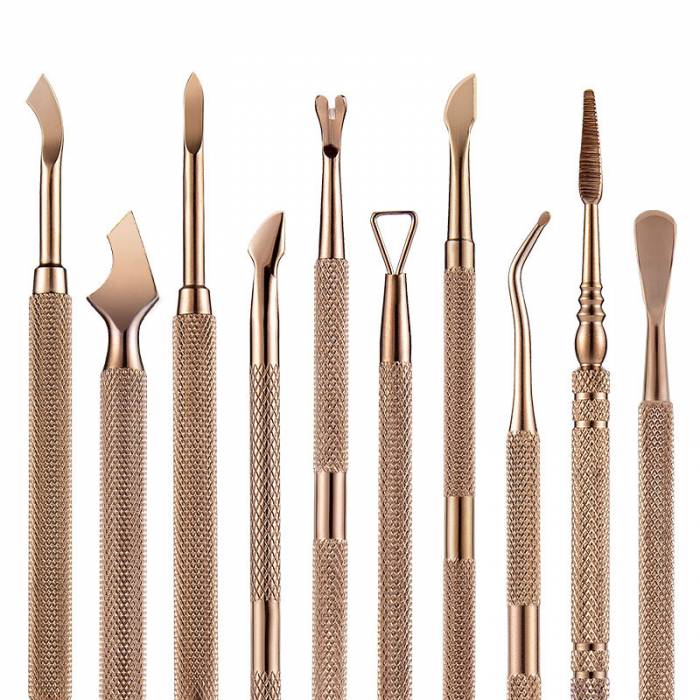 Nail Art Cuticle Pusher Cleaning Bronze Color - Image 2